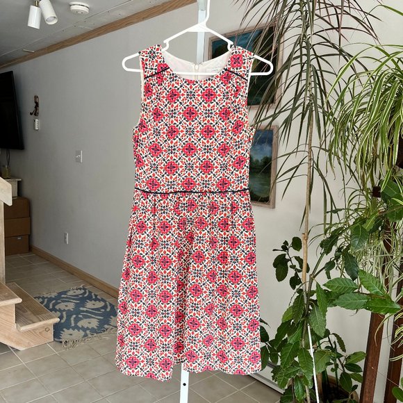 J Crew California Poppy 100% Silk Sleveless Dress - Picture 2 of 5